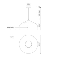 Helena 17-in Spun Aluminum Shade LED Pendant