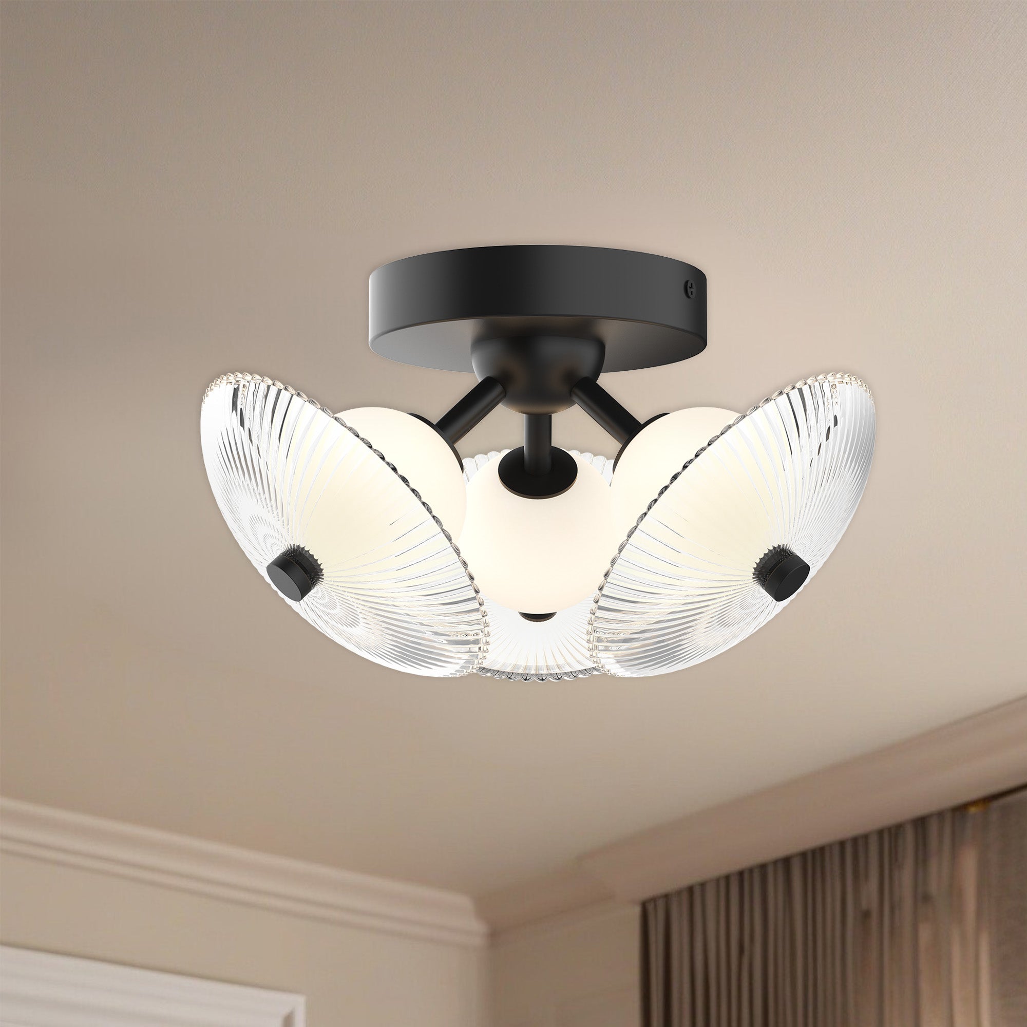 Hera 12-in Steel Flush Mount