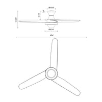 Rubio-H 54-in White Reversible DC LED Ceiling Fan