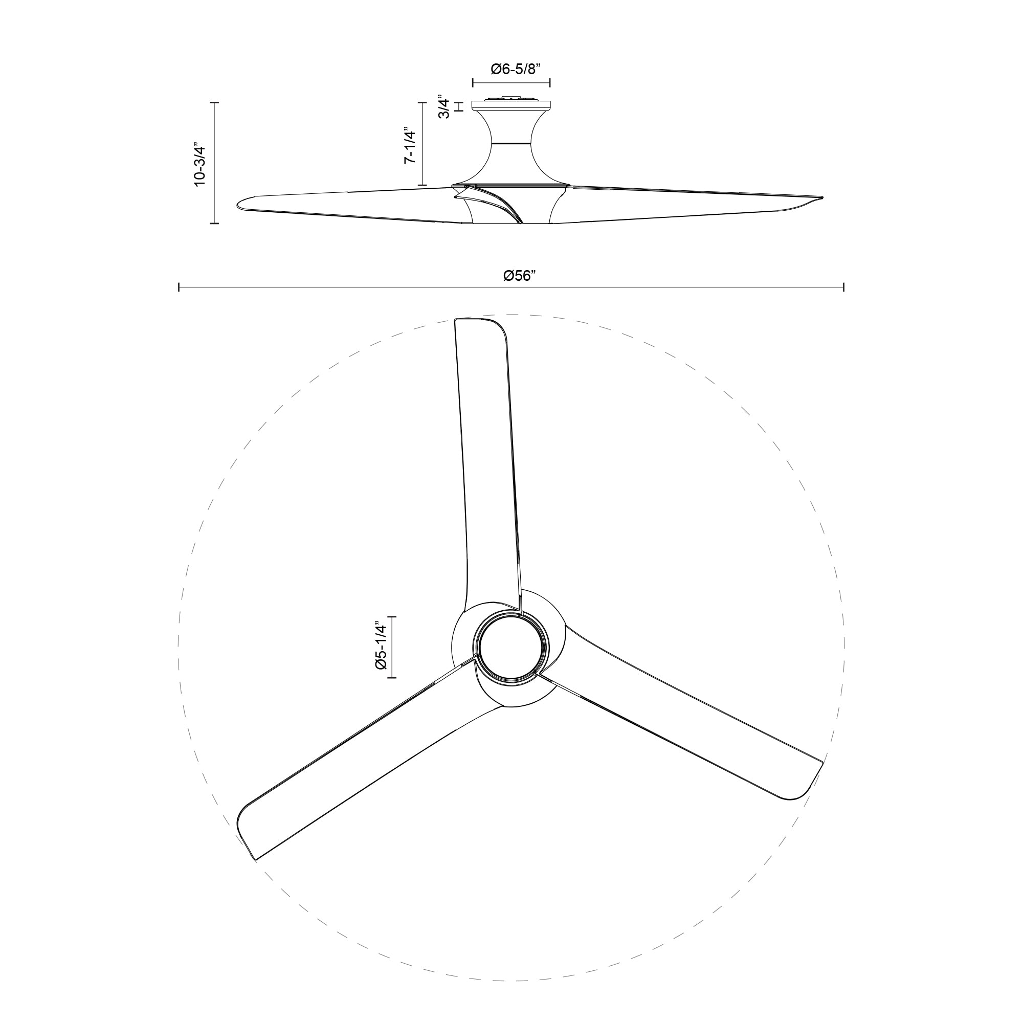 Emiko-H 56-in White Reversible DC LED Ceiling Fan