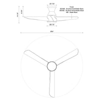 Thalia 54-in Brushed Gold and Matte Black Damp-Rated Dimmable LED Hugger Fan