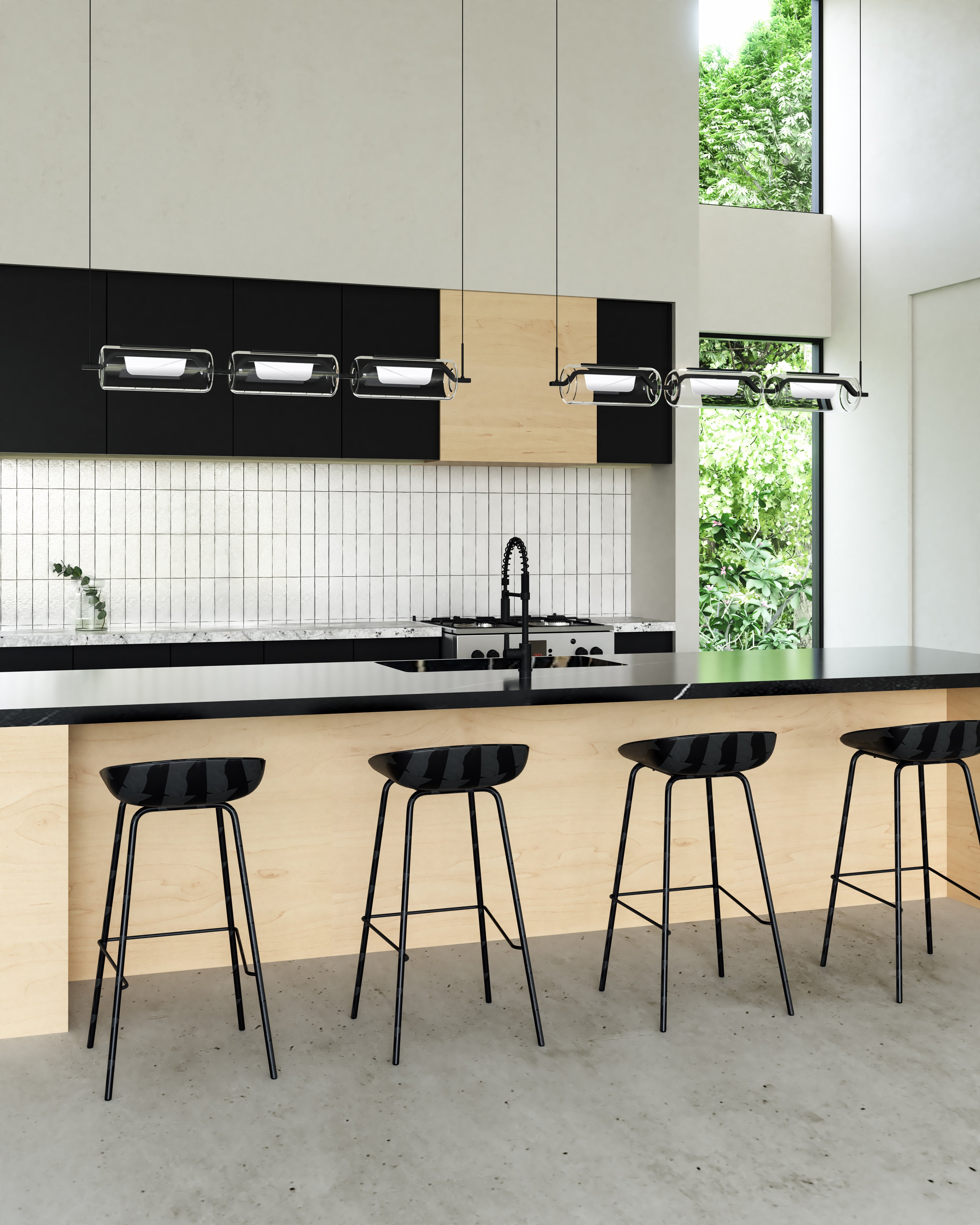Hilo 43-in Aluminum Linear Pendant