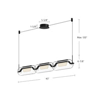 Hilo 43-in Aluminum Linear Pendant