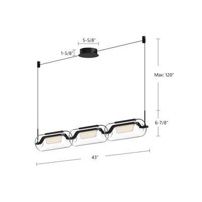 Hilo 43-in Aluminum Linear Pendant