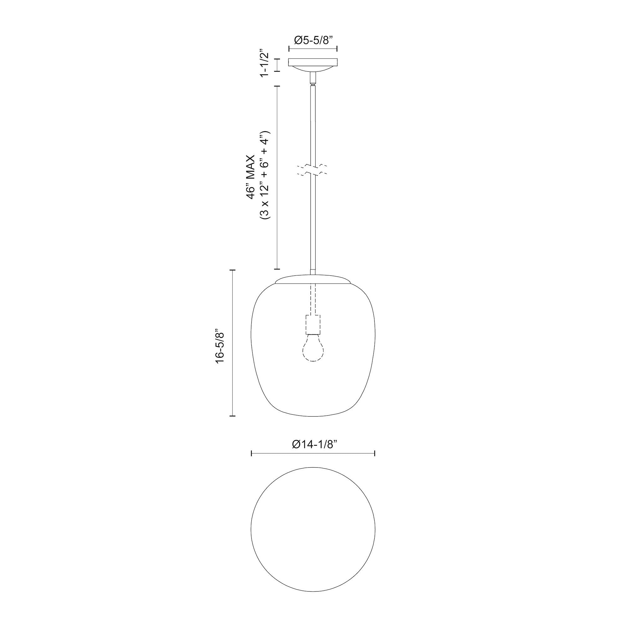 Holden 14-in Steel Pendant