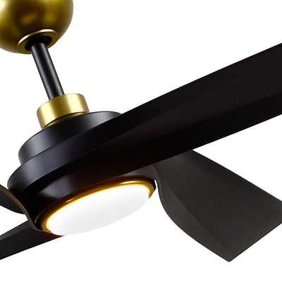 Horizon 56-in Brushed Gold Reversible DC LED Ceiling Fan