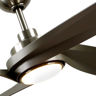 Horizon 56-in Brushed Nickel Reversible DC LED Ceiling Fan