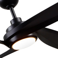 Horizon 56-in Matte Black Reversible DC LED Ceiling Fan