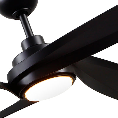 Horizon 56-in Matte Black Reversible DC LED Ceiling Fan