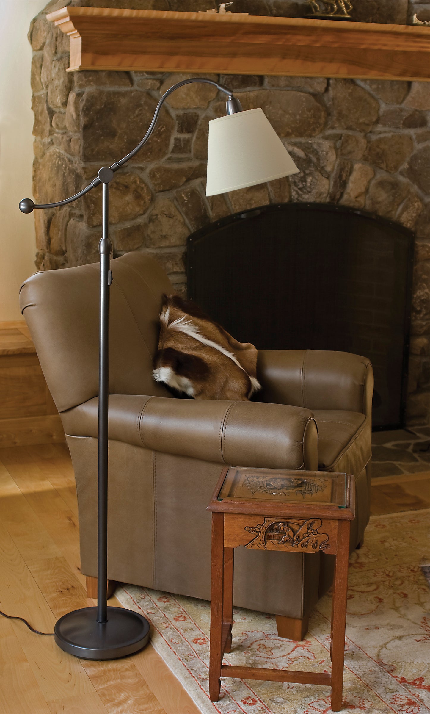 57-inch Hyde Park Oil Rubbed Bronze Floor Lamp White Shade