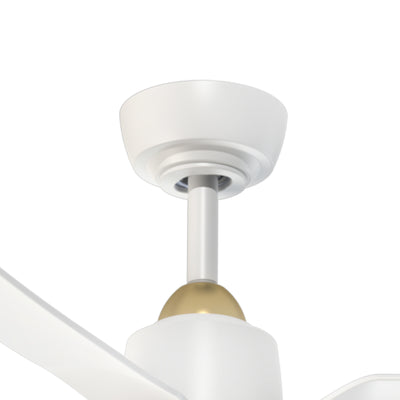 Hugo 42-in (CCT) Brushed Gold and Matte White Reversible DC LED Ceiling Fan