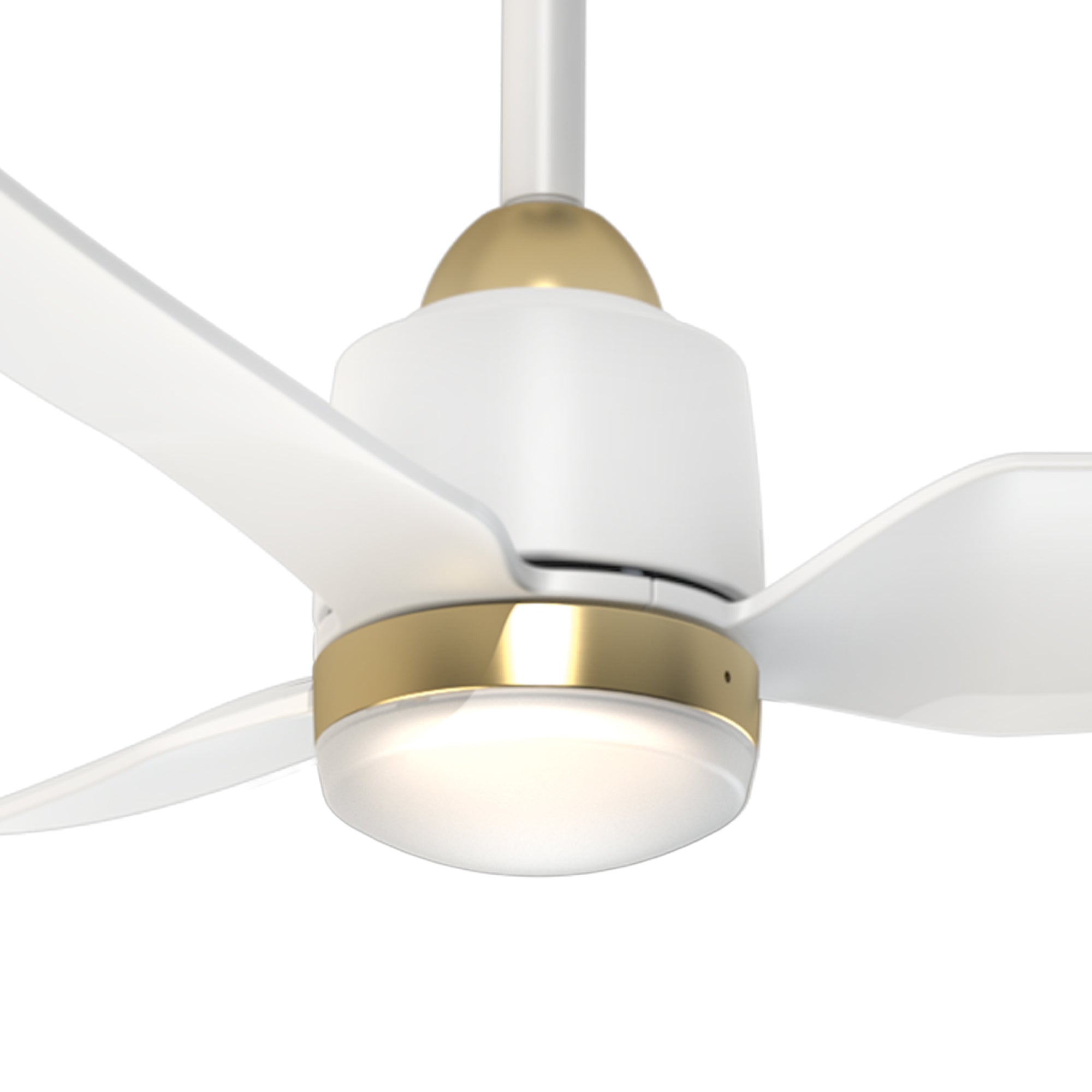 Hugo 42-in (CCT) Brushed Gold and Matte White Reversible DC LED Ceiling Fan