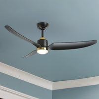 Hugo 52-in Brushed Gold and Matte Black Reversible DC LED Ceiling Fan