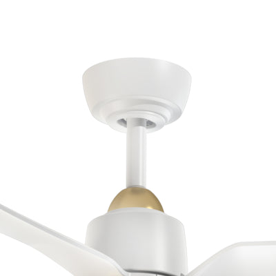 Hugo 52-in Brushed Gold and Matte White Reversible DC LED Ceiling Fan
