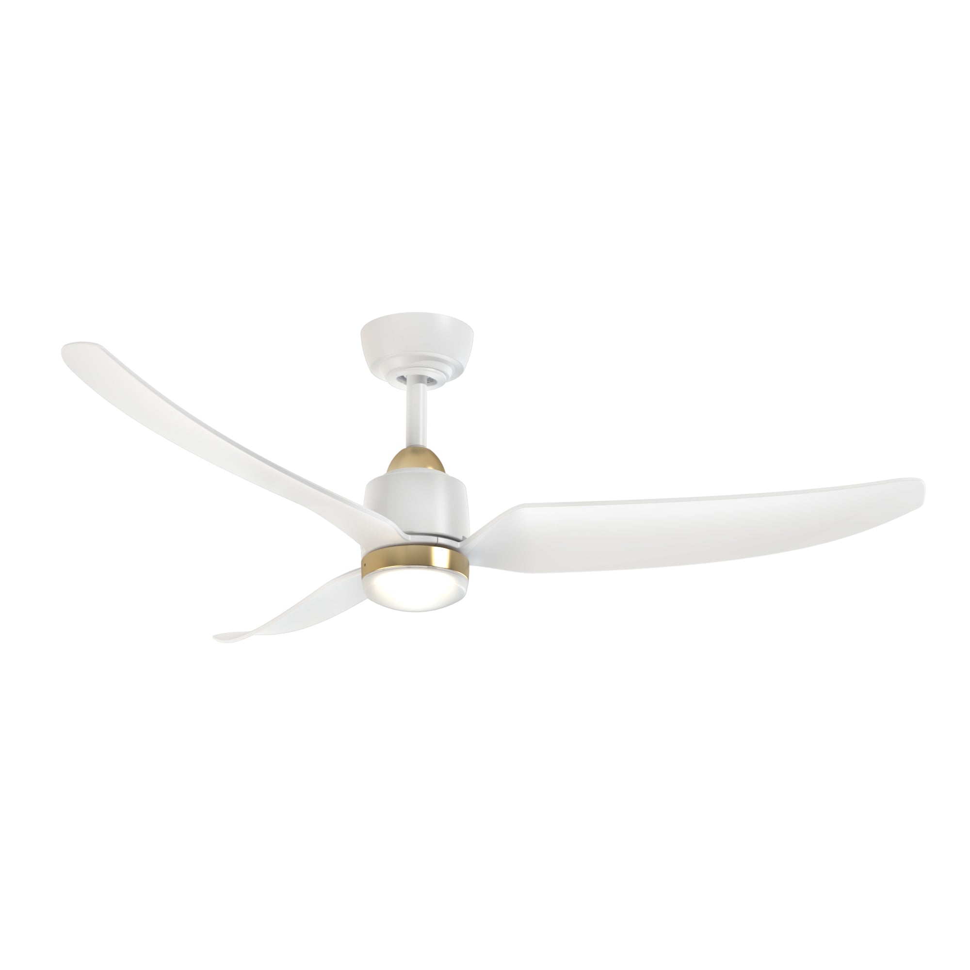 Hugo 52-in Brushed Gold and Matte White Reversible DC LED Ceiling Fan