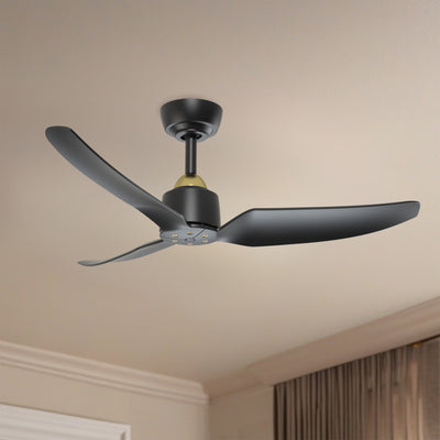Hugo 42-in Brushed Gold and Matte Black Reversible DC Ceiling Fan