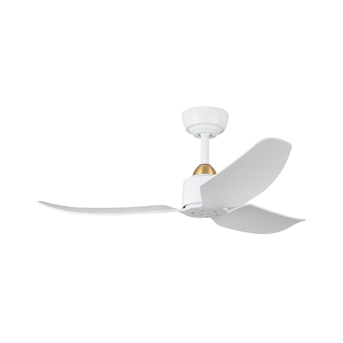 Hugo 42-in Brushed Gold and Matte White Reversible DC Ceiling Fan