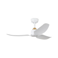 Hugo 42-in Brushed Gold and Matte White Reversible DC Ceiling Fan