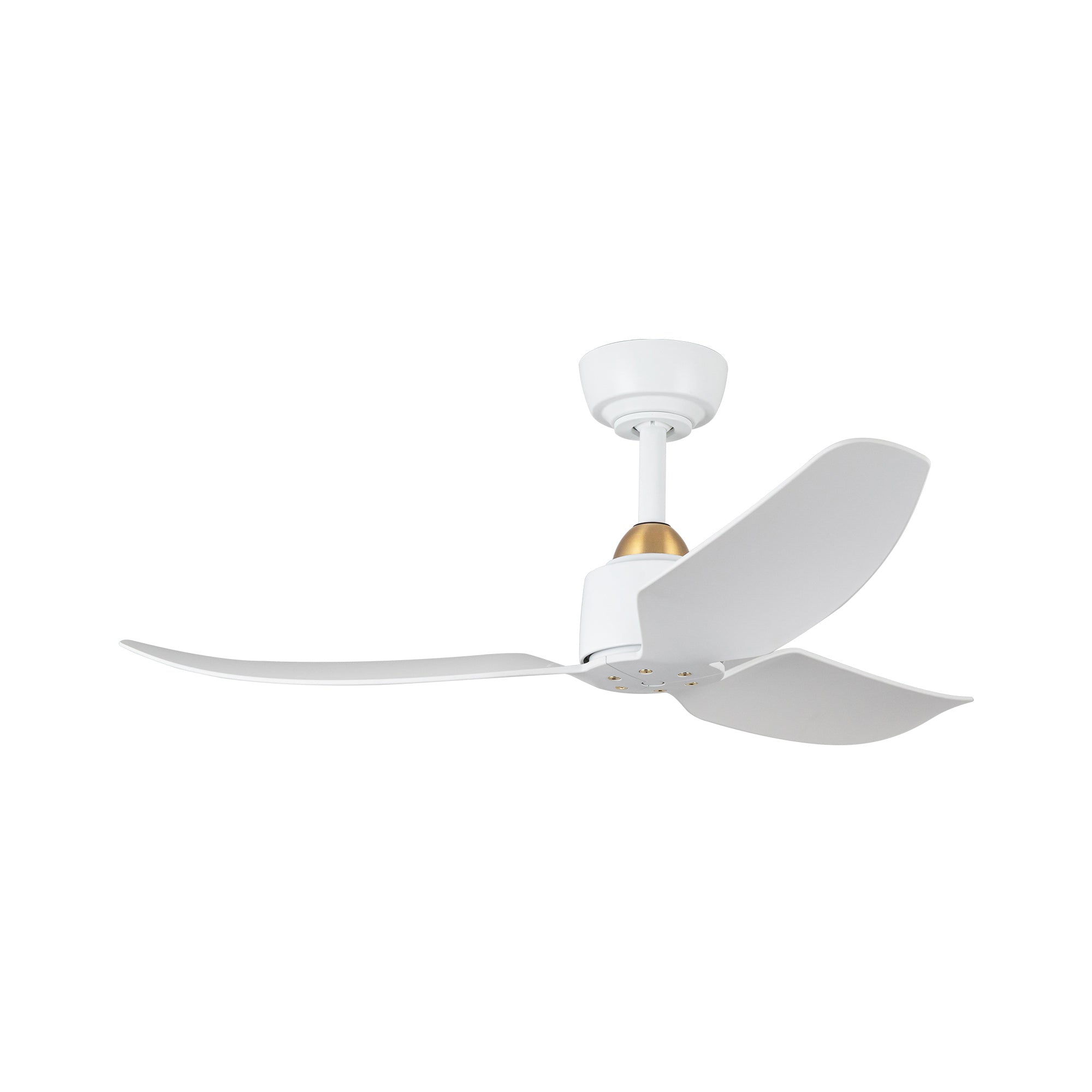 Hugo 42-in Brushed Gold and Matte White Reversible DC Ceiling Fan
