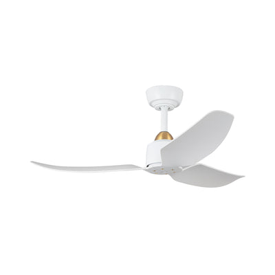 Hugo 42-in Brushed Gold and Matte White Reversible DC Ceiling Fan