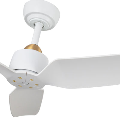 Hugo 42-in Brushed Gold and Matte White Reversible DC Ceiling Fan