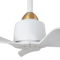 Hugo 42-in Brushed Gold and Matte White Reversible DC Ceiling Fan