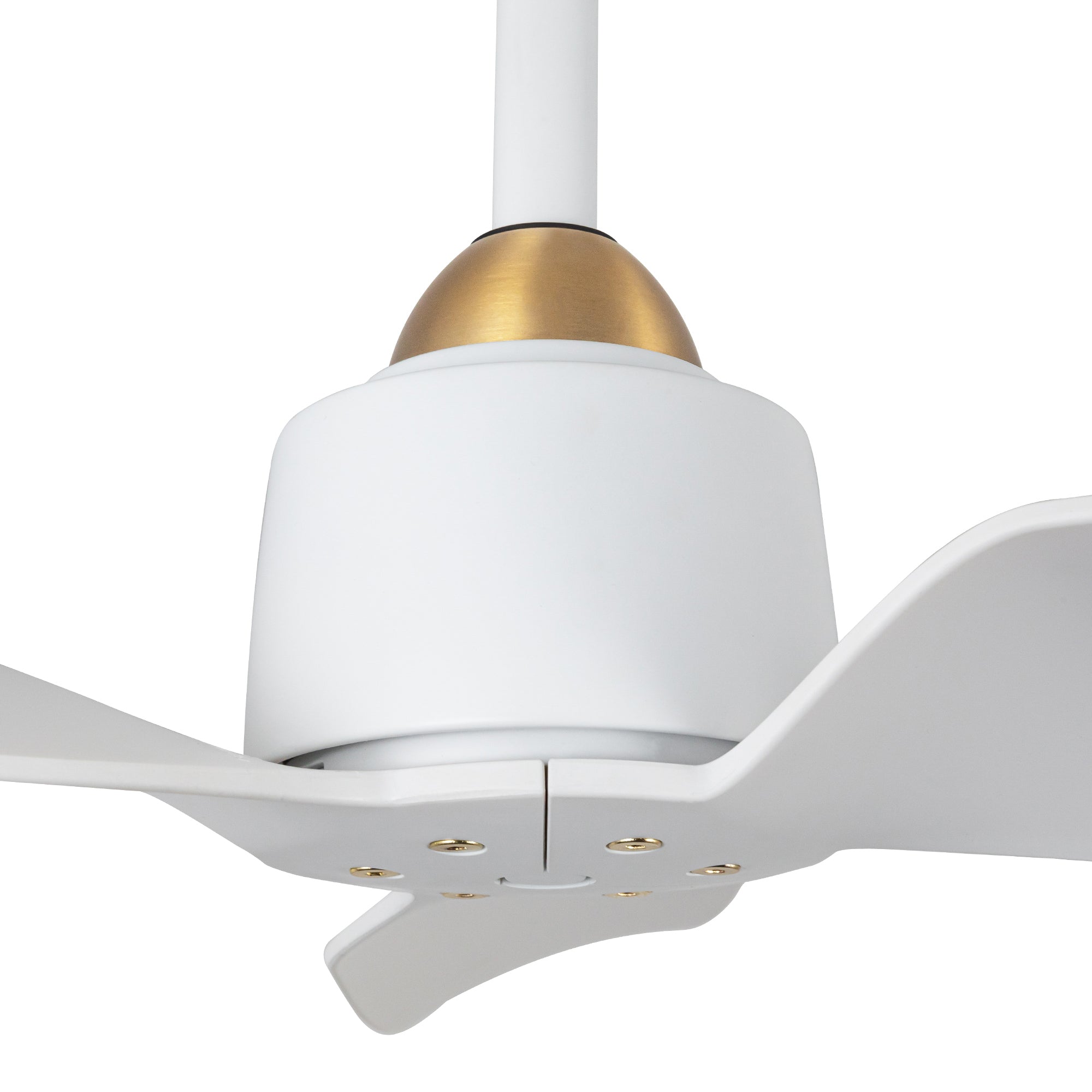 Hugo 42-in Brushed Gold and Matte White Reversible DC Ceiling Fan