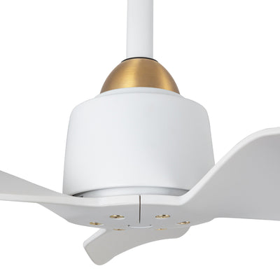 Hugo 42-in Brushed Gold and Matte White Reversible DC Ceiling Fan