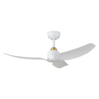 Hugo 42-in Brushed Gold and Matte White Reversible DC Ceiling Fan