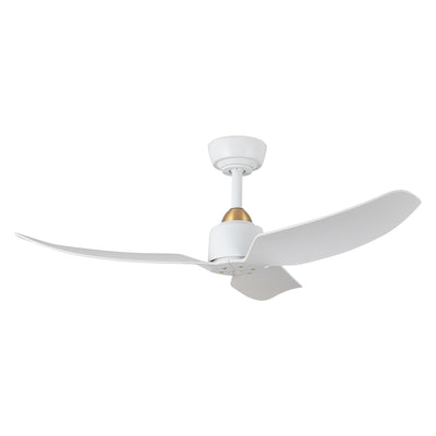Hugo 42-in Brushed Gold and Matte White Reversible DC Ceiling Fan