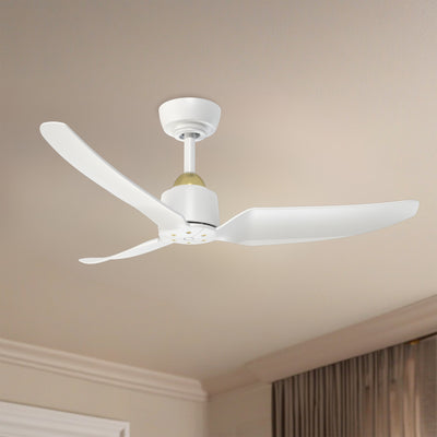 Hugo 42-in Brushed Gold and Matte White Reversible DC Ceiling Fan