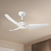 Hugo 42-in Brushed Gold and Matte White Reversible DC Ceiling Fan
