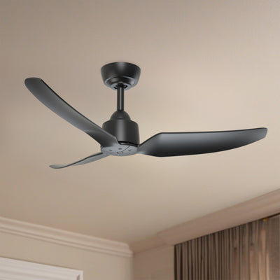 Hugo 42-in Matte Black Reversible DC Ceiling Fan