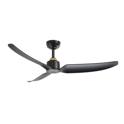 Hugo 52-in Brushed Gold and Matte Black Reversible DC Ceiling Fan
