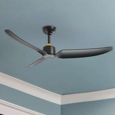 Hugo 52-in Brushed Gold and Matte Black Reversible DC Ceiling Fan