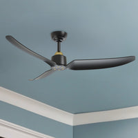 Hugo 52-in Brushed Gold and Matte Black Reversible DC Ceiling Fan