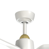 Hugo 52-in Brushed Gold and Matte White Reversible DC Ceiling Fan
