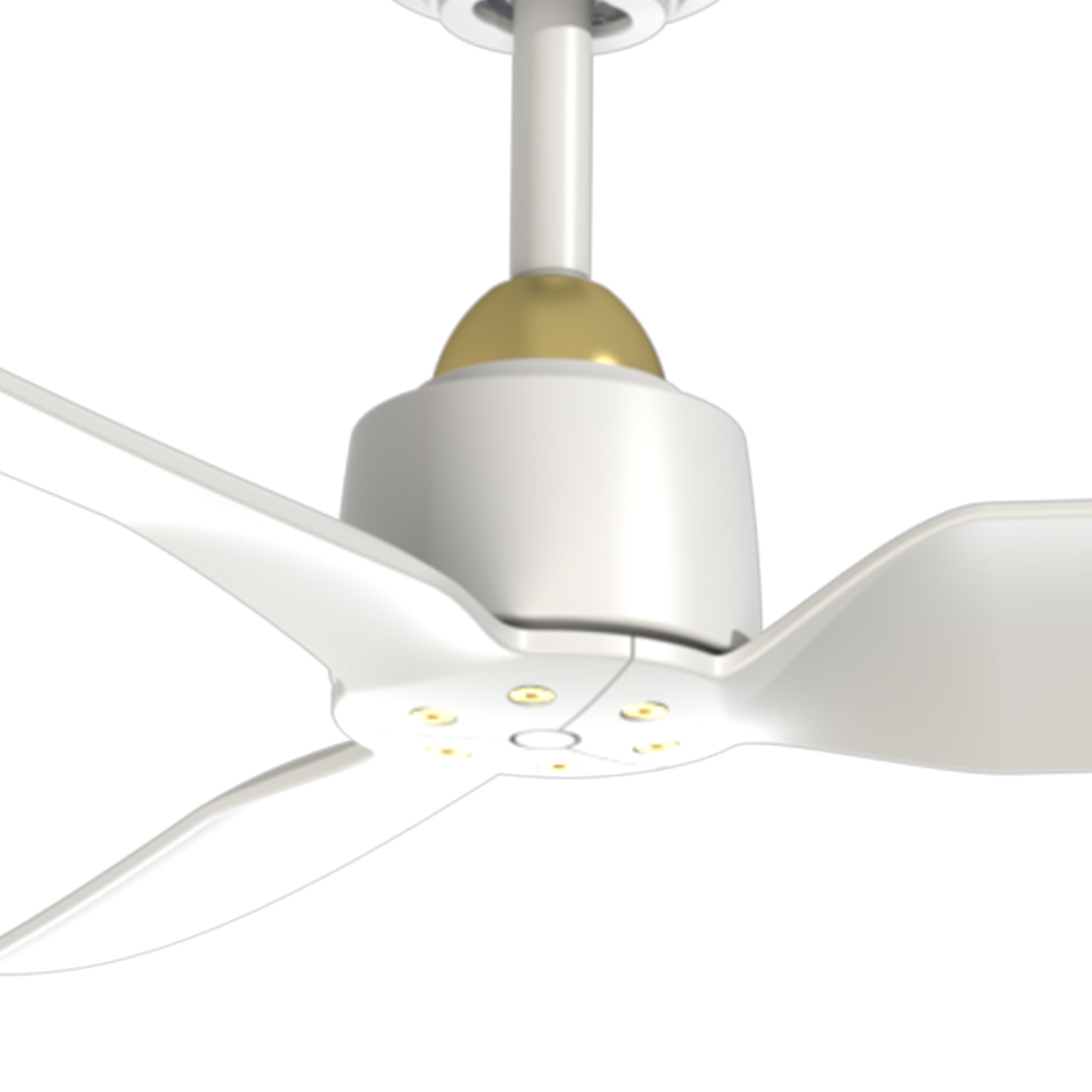 Hugo 52-in Brushed Gold and Matte White Reversible DC Ceiling Fan