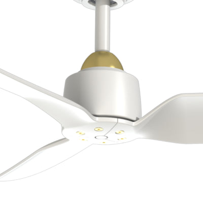 Hugo 52-in Brushed Gold and Matte White Reversible DC Ceiling Fan
