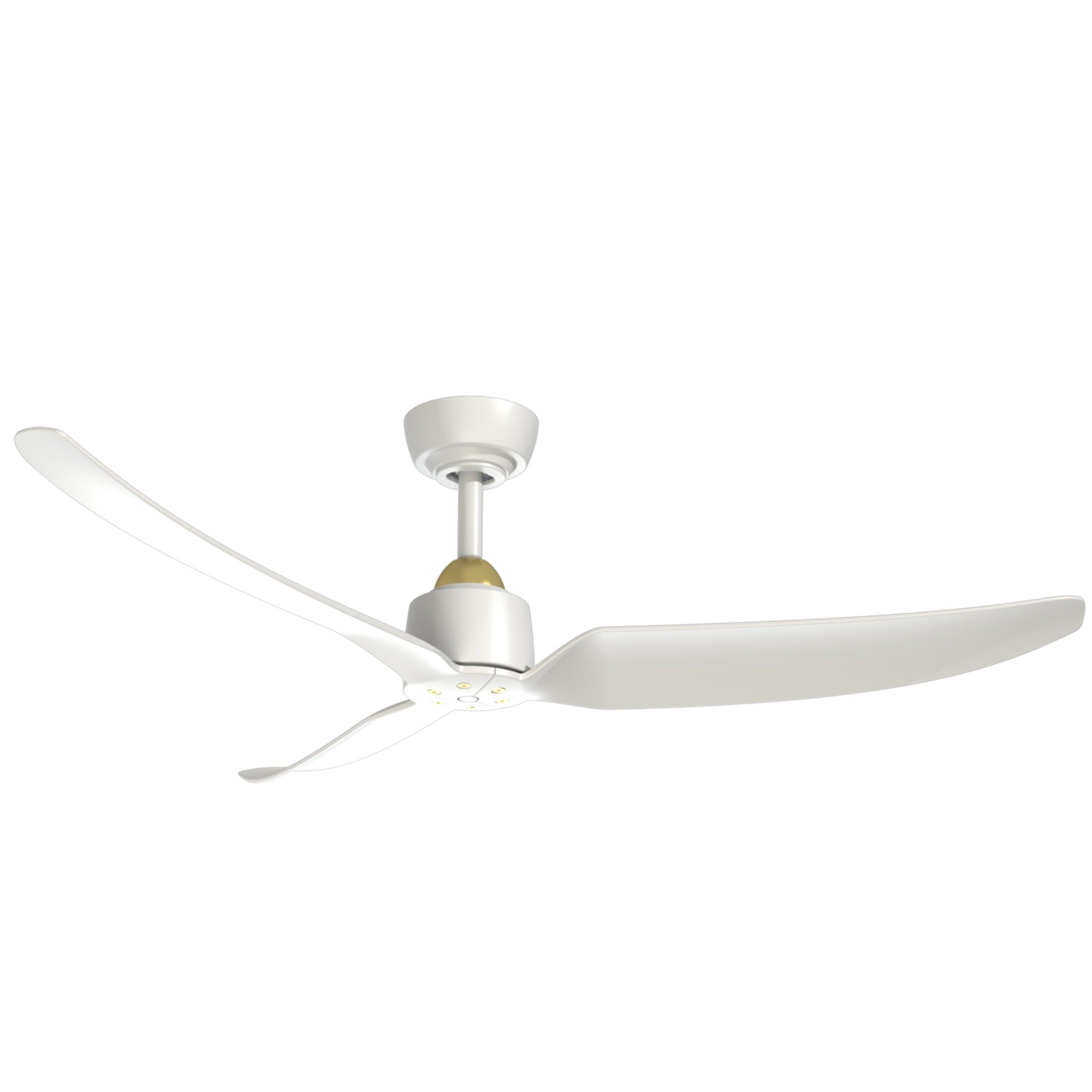Hugo 52-in Brushed Gold and Matte White Reversible DC Ceiling Fan