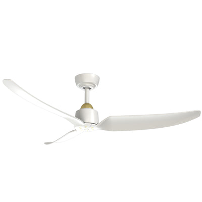 Hugo 52-in Brushed Gold and Matte White Reversible DC Ceiling Fan