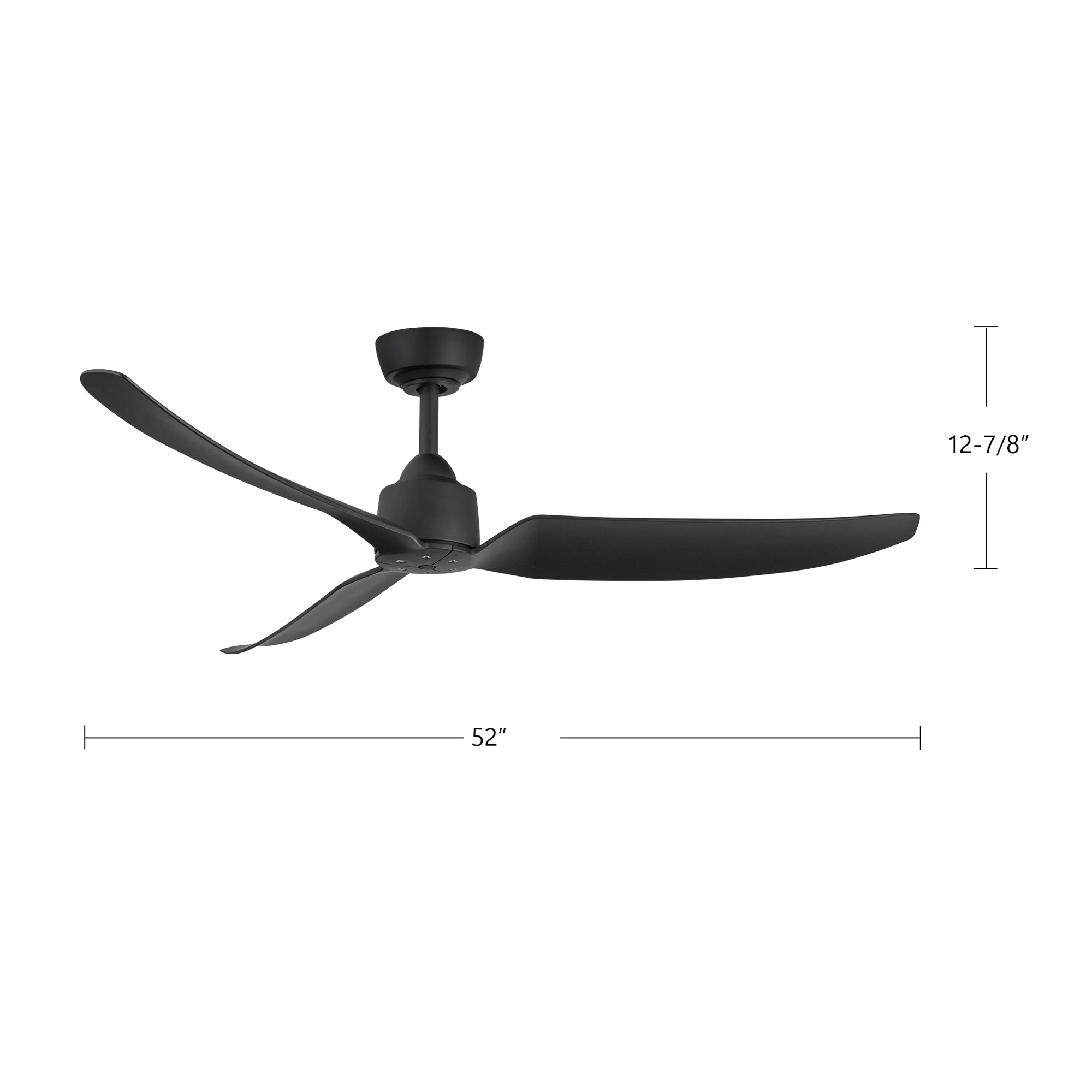 Hugo 52-in Matte Black Reversible DC Ceiling Fan