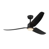 Hugo 52-in Matte Black Reversible DC Ceiling Fan