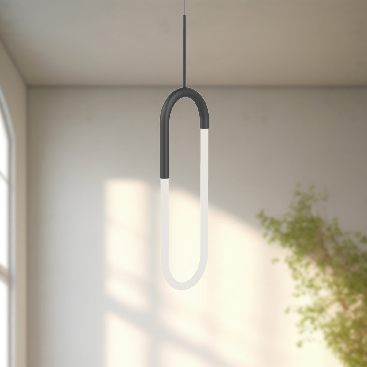 Huron 8-in Frosted Acrylic Wire-Drop LED Pendant