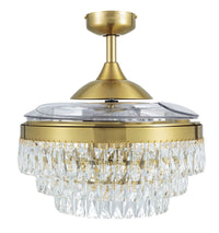 48 Inch Gold Retractable Blade Ceiling Fan