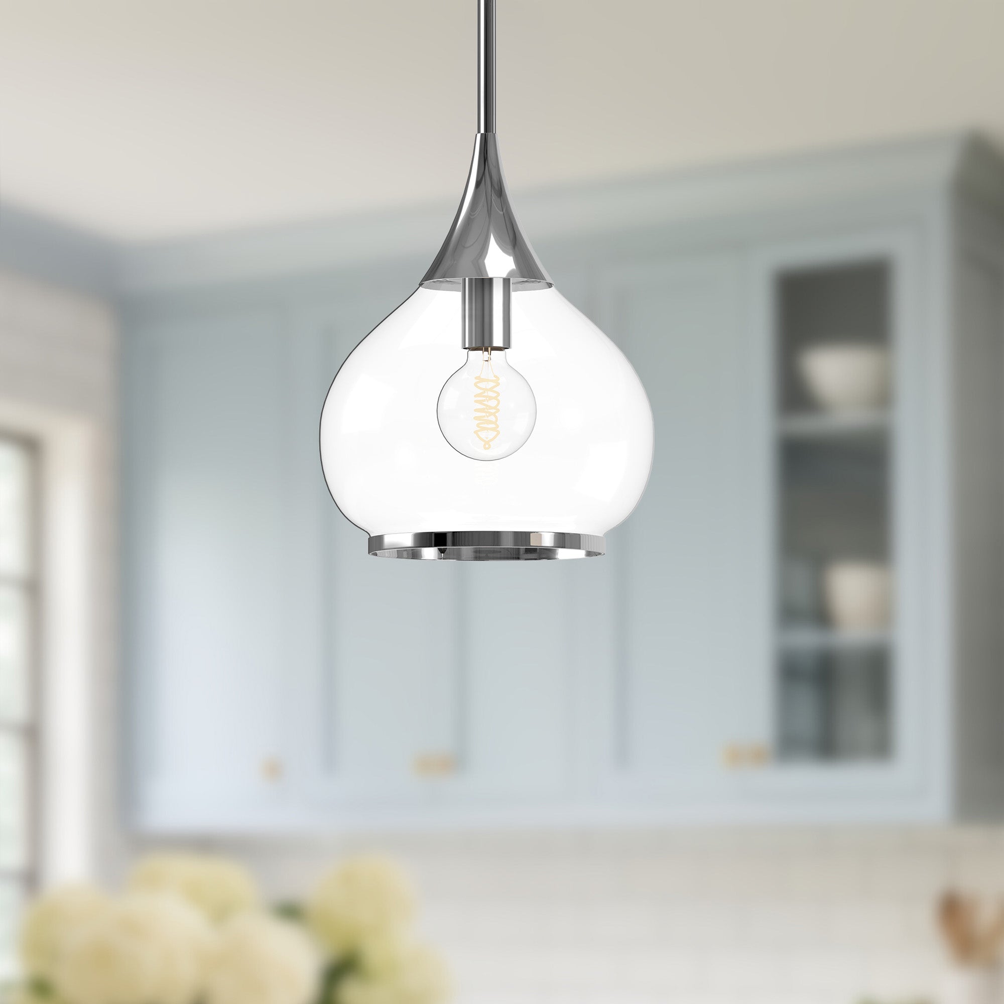 Hazel 10-in Steel Pendant