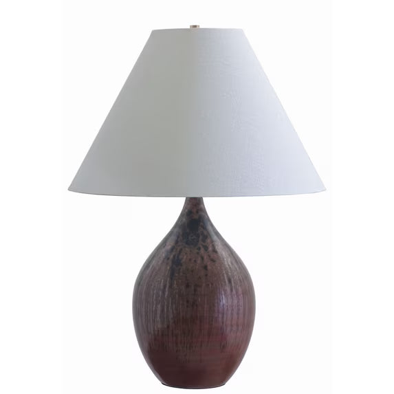 28-inch Scatchard Scored Brown Gloss Table Lamp