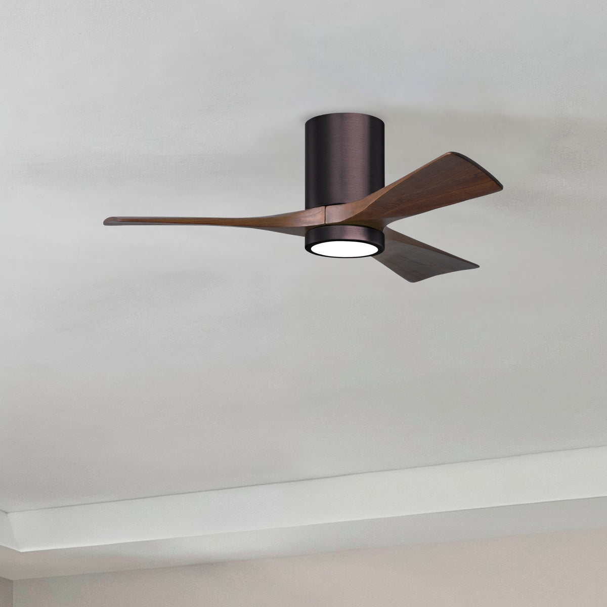Hugger Irene 3-Blade Flush Mount Ceiling Fan with LED Light