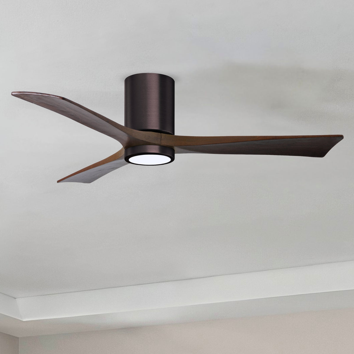 Hugger Irene 3-Blade Flush Mount Ceiling Fan with LED Light