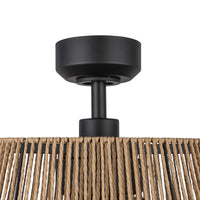 Isla 24-in Matte Black and Braided Rope Reversible DC LED Ceiling Fan